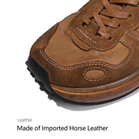 Chaussures d'entraînement allemandes BRIGHT FEATHER Modèle 221-1 pour hommes en cuir véritable, sportives et décontractées, à semelle épaisse en cuir de cheval, à lacets – Vente en gros