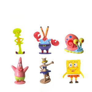 Ensemble de 6 pièces et 8 articles de Bob l'éponge - Décorations de gâteau en forme d'aquarium style Q - Product Image 2