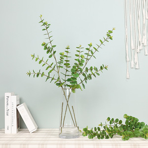 Plante artificielle en eucalyptus vert Ruilisi, décoration de mariage, décoration de la maison, utilisation en extérieur, ornement de bonsaï, feuilles en plastique souple - Product Image 2
