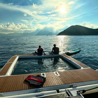 Nouvelle Piscine Flottante Portable 2026 pour Yacht, avec Plateforme Flottante et Filet de Sécurité, Piscine Marine Gonflable