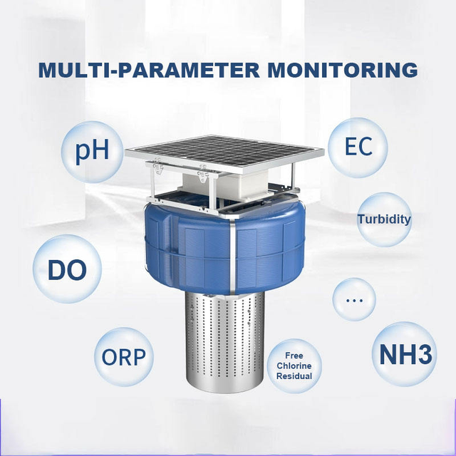 Good Quality Industrial Solar Powered Digital 4G Multi-parameter PH EC Turbidity Temperature Water Quality Sensor