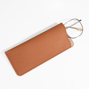 Étui à lunettes souple en cuir véritable pour femmes, hommes et filles, pochette pour lunettes de soleil, vente en gros, pochette à bijoux - Product Image 1