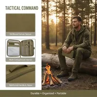 1 pièce Housse de carnet tactique A5 Organisateur EDC en toile cirée zippée résistante à l'usure avec rangements multiples et porte-stylo pour la chasse
