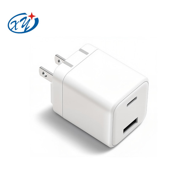 30W PD Fast Charger USB-C + USB-A Dual Port Foldable Plug Wall Charger Adapter for Mobile Phone Tablet Laptop