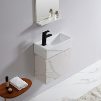 Meuble de toilette de petite taille, Style Simple, montage mural, lavabo rectangulaire, meuble de lavage à la main