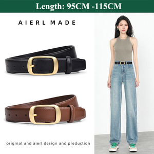 Cinturón de Cuero Negro con Hebilla de Metal Dorado Elegante <span class=keywords><strong>para</strong></span> <span class=keywords><strong>Mujer</strong></span>, <span class=keywords><strong>para</strong></span> Prendas de Oficina - Product Image 3