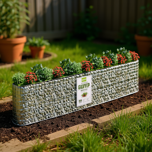 กระถางปลูกต้นไม้แบบยกพื้น GALVYEP Gabion สีเงิน ทำจากเหล็กชุบสังกะสี สไตล์เรียบง่าย - Product Image 2