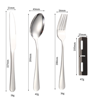 Ensemble de couverts modernes en acier inoxydable poli miroir, couteau, fourchette, cuillère, avec support, pour la restauration en gros