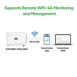 อินเวอร์เตอร์ <span class=keywords><strong>SUN2000</strong></span> 150K MG0 แบบสามเฟส กำลังสูง 150 กิโลวัตต์ เชื่อมต่อกับระบบไฟฟ้า คลื่นไซน์บริสุทธิ์ สำหรับอุตสาหกรรม มาตรฐาน IP66 สำหรับแผงโซลาร์เซลล์ - Product Image 2