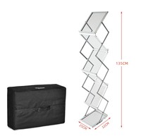 Meris-estante plegable de aluminio para revistas, Exhibidor de 7 niveles A4 de pie para exhibir folletos acrílicos