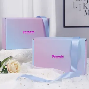 Eigenmarke rosa schillernde luxuriöse kosmetische Schmuck-Versandtaschen mit Verlauf versandboxen für Kosmetika