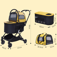 2025 luxe Double chien chat poussette pliable en acier animal de compagnie voyage poussette pour l'extérieur voiture utilisation avec fonction détachable