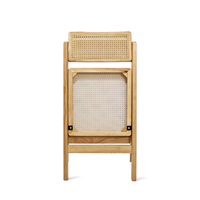 Chaise de salle à manger pliante en bois massif avec assise en rotin, portable, design classique pour la maison, l'hôtel et le restaurant