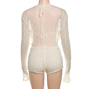 G04160C 2026 Nuova Collezione Estiva: Tute Intere da Donna con Stampa e <span class=keywords><strong>Pizzo</strong></span> - Product Image 5