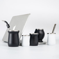Ensemble de tasses à maté en acier inoxydable SS304 avec logo personnalisé, tasse à maté traditionnelle argentine avec paille filtrante bombilla