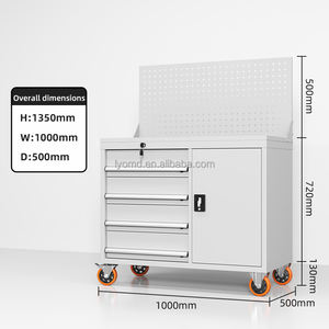 عربة أدوات إصلاح السيارات من OUMEIDA مع أدراج، صندوق إصلاح يدوي متعدد الوظائف، خزانة أدوات متنقلة شديدة التحمل مع قضيب قفل - Product Image 3
