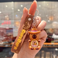 Explosif Creative Capibala Porte-clés Mignon Dessin Animé Pendentif UV Imprimé Eau Dauphin Poupée Silicone Couple Voiture Porte-clés PVC