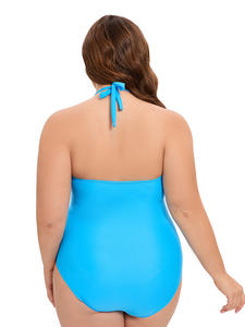 Traje de baño deportivo elegante para mujer europea americana Sexy sólido de talla grande ropa de playa de una pieza recortada en la espalda respetuoso con el medio ambiente impermeable - Product Image 6