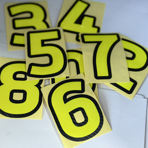 Autocollants personnalisés XGS DECAL avec mots, texture fibre de carbone, vinyle jaune fluo néon, haute adhérence, auto-adhésifs, 12 cm - Product Image 2