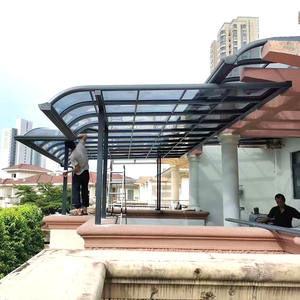 Pare-soleil aluminium PC extérieur Pergola feuille Polycarbonate Gazebo panneau de <span class=keywords><strong>jardin</strong></span> Anti-UV étanche auvent auvent cadre de toit - Product Image 4