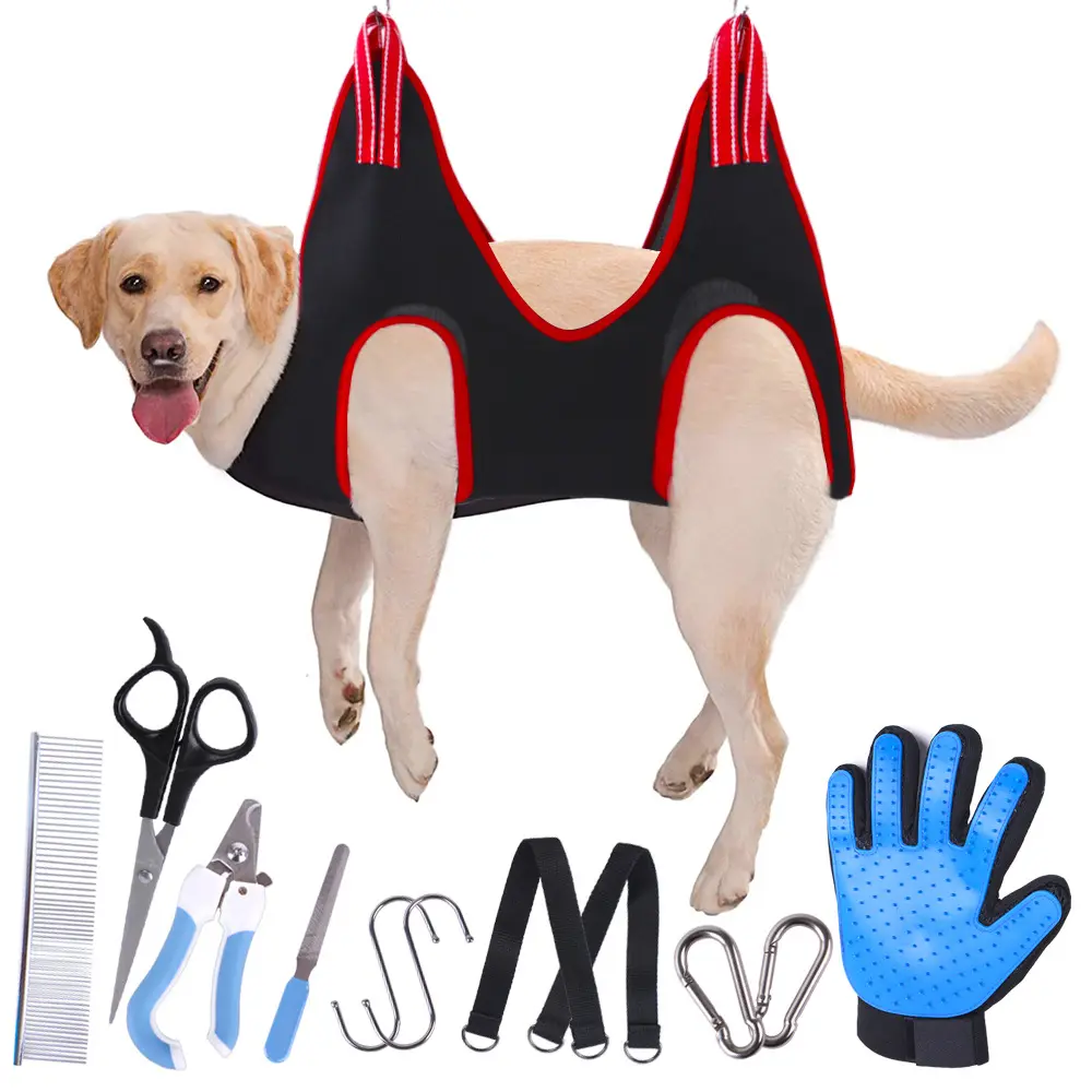 Manufacturer wholesale comb hair remover dog nail clippers pet grooming hammock set