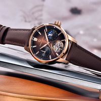 Montres pour hommes PAGANI DESIGN PD-YS021, montre mécanique automatique, tourbillon, montre en cuir PU, étanche, montre-bracelet