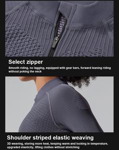 Chemise de cyclisme extensible et ajustée pour femmes - Tricot color-block respirant à manches longues pour le cyclisme - Product Image 3