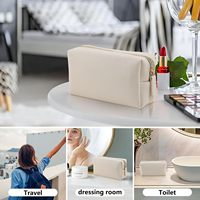 Pochette à maquillage en cuir personnalisée pour sac à main, petite trousse de toilette portable pour femmes et filles, avec fermeture éclair