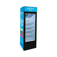 Congélateur vertical compact et portable Meisda SD235B 235L pour crème glacée, avec porte vitrée verticale, température unique