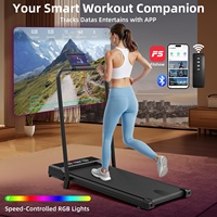 Tapis de marche électrique portable et pliable sous table avec indicateur de vitesse et inclinaison, construction en acier allié
