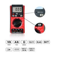 Multimètre numérique 3-en-1 VA16, testeur de câbles CAT III 600V/CAT II 1000V, sécurité RJ45/RJ11/LAN/Ligne téléphonique/Test de batterie 9V