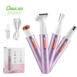 Hot Sell Women Hair Removal 4 in 1 USB Rechargeable Facial Hair Remover Painless Hair Trimmer