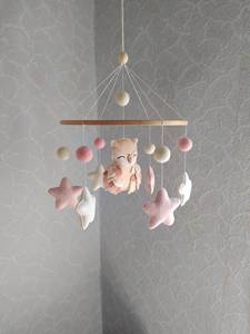 Nouveauté Lit bébé Filles Jouets sensoriels Musical Hibou en feutre rose Étoile <span class=keywords><strong>Oiseau</strong></span> Jouet de crèche <span class=keywords><strong>Mobile</strong></span> en <span class=keywords><strong>bois</strong></span> Forêt - Product Image 3