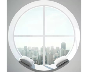 Gran oferta, ventana de PVC de vidrio doble para dormitorio de estilo americano, ventanas redondas de círculo francés - Product Image 1