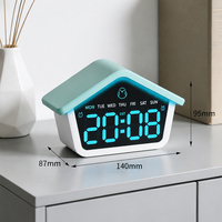 Reloj Despertador Digital LED de Escritorio para Niños, con Diseño de Casa de Dibujos Animados, Bonito y Económico, con Batería, Ideal como Regalo de Cumpleaños