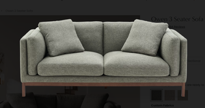 Sofá Seccional de 2 <span class=keywords><strong>Plazas</strong></span> Estilo Francés, Elegante Tela Gris, Patas de Madera, Muebles para Sala de Estar - Product Image 2