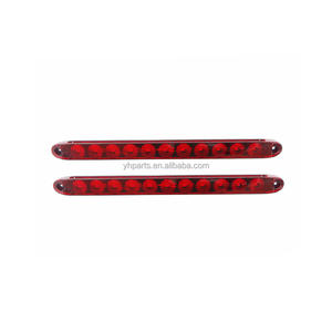 Feu arrière de camion étanche à 11 LED avec fonctions de frein, d'arrêt, de stationnement, de clignotant (lumière haute/basse intensité), barre de marquage 12V ambre/rouge - Product Image 2
