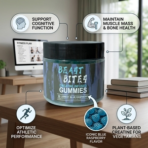 Gomitas de Creatina Monohidrato de Marca Privada OEM ODM, 5000 mg, Alta Potencia, Empaque en Tubo, Sin Azúcar, Veganas, Gomitas Pre-Entrenamiento - Product Image 2