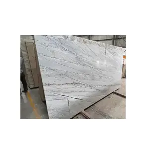 Pedra natural de mármore branco linear de forte durabilidade de qualidade padrão para aplicações domésticas e hoteleiras da Índia