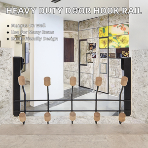 Heavy Duty Eco-Friendly Modern <b>Wall</b> Storage Steel Hangers Over the Door Hook Metal Hanger 5 Hooks Door Mount Coat Hooks - Product Image 2