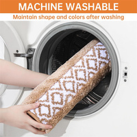 Tapis de bain absorbant en polyester tufté, antidérapant, doux, lavable, séchage rapide, adapté aux animaux domestiques, tapis de douche shaggy pour la maison et l'hôtel