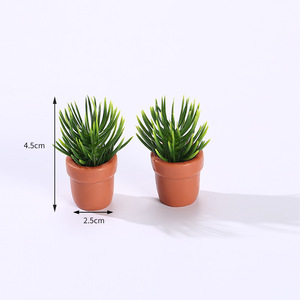 Plantas en Maceta Simuladas en Miniatura de 3-5 cm, Decoración de Escritorio Interior de Resina, Modelo de Flor Artificial Verde - Product Image 4