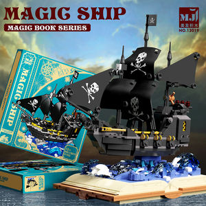 MJ13019 perlas negras Adyenture Barco Pirata libro mágico película MOC 13019 velero negro modelo bloques de construcción ladrillos juguetes creativos - Product Image 6