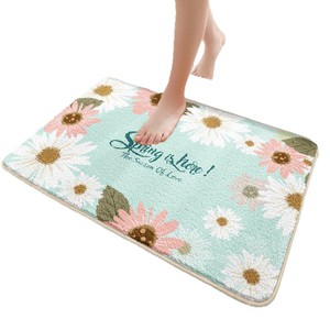 Damai Floral Imitation Cashmere Bath <b>Mat</b> 1212x4 Plush Non <b>Slip</b> For Bathroom - Product Image 5