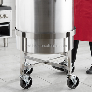 Chariot à roulettes en acier inoxydable pour marmites, support de transport et de stockage pour grandes marmites de cuisson commerciales - Product Image 1