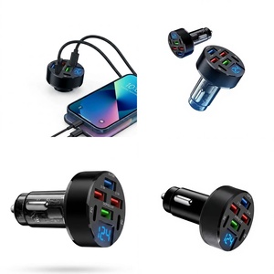Chargeur de voiture USB-C ultra rapide à 6 ports avec affichage numérique LED – Meilleure vente 2026 pour iPhone 17 16 15 Samsung S26 S25 – Charge rapide et efficace - Product Image 1