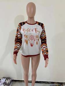 T-shirts <span class=keywords><strong>vintage</strong></span> à manches longues imprimés aztèques d'automne, vêtements basiques pour femmes, chemisiers et hauts grande taille 2024 - Product Image 5