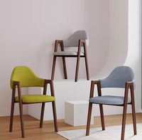 Chaise de salle à manger moderne et confortable pour restaurant et café, chaise simple en forme de A, en fer, bois massif et cuir, mobilier commercial