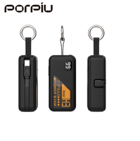 Cadeaux promotionnels chargeur de porte-clés de poche 5000mah Mini batterie externe intégré dans le câble de type C Port de charge pliable numérique