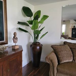 PZ-2-18 Plante Artificielle Voyageur Feuilles De Bananier Arbre avec Pot En Plastique Noir pour Intérieur Extérieur Décoratif - Product Image 2